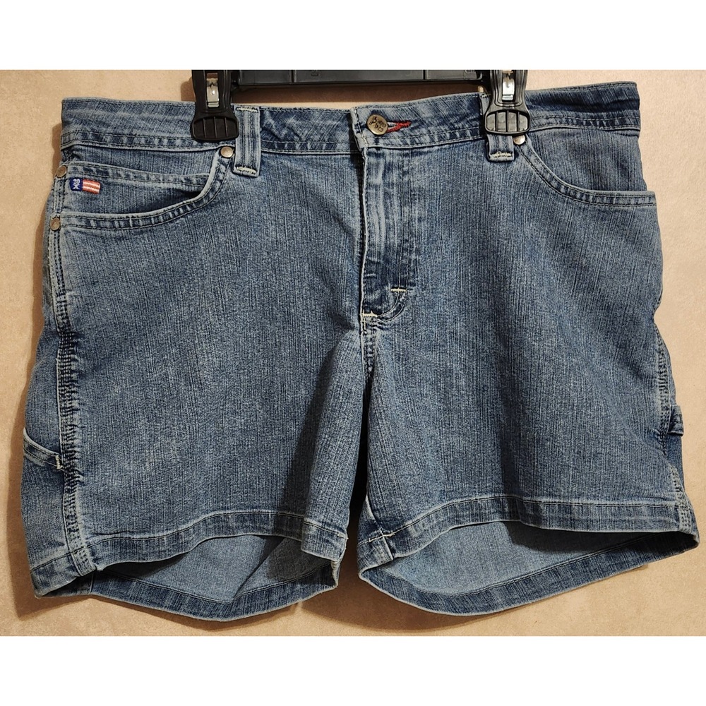 Twenty X Jackson Medium Wash Denim Carpenter Shorts Womens Size 10 Blue Utility